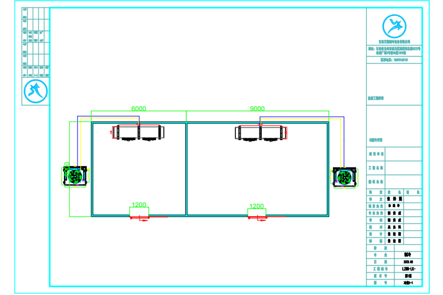 甘肅玉門市90平米冷藏庫冷凍庫設(shè)計平面圖
